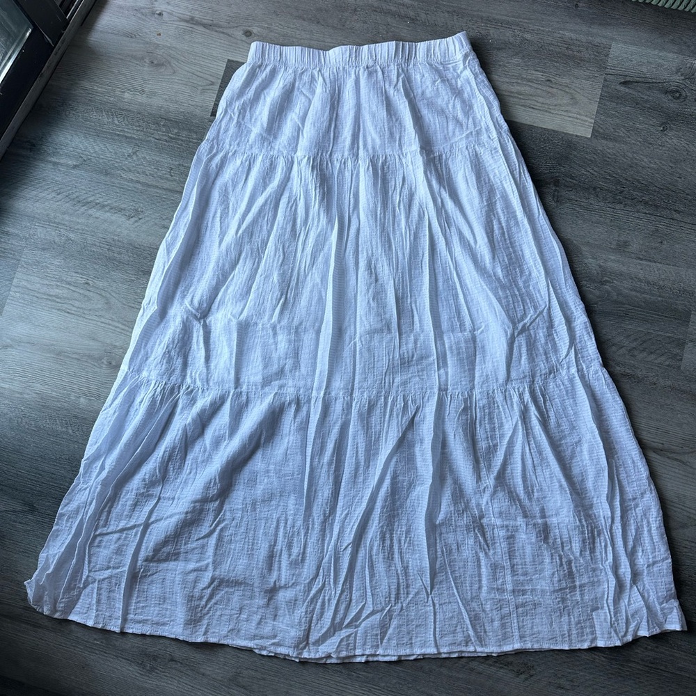 White Tiered Maxi Skirt